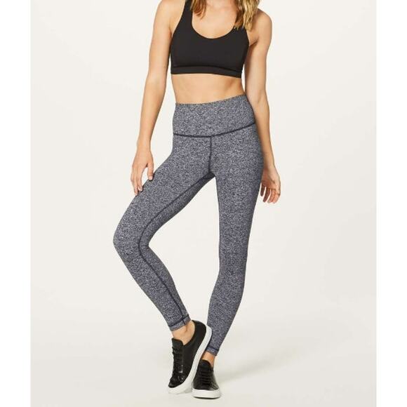 Lululemon Wunder Under Hi-Rise 7/8 Tight 25" in Heathered Black Size 4 - Picture 3 of 9